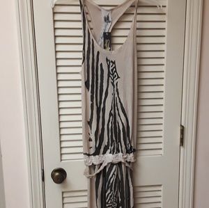 Sugar Daddy Anama Zebra Tan dye Dress Boho NWT